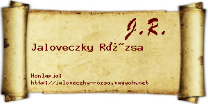 Jaloveczky Rózsa névjegykártya
